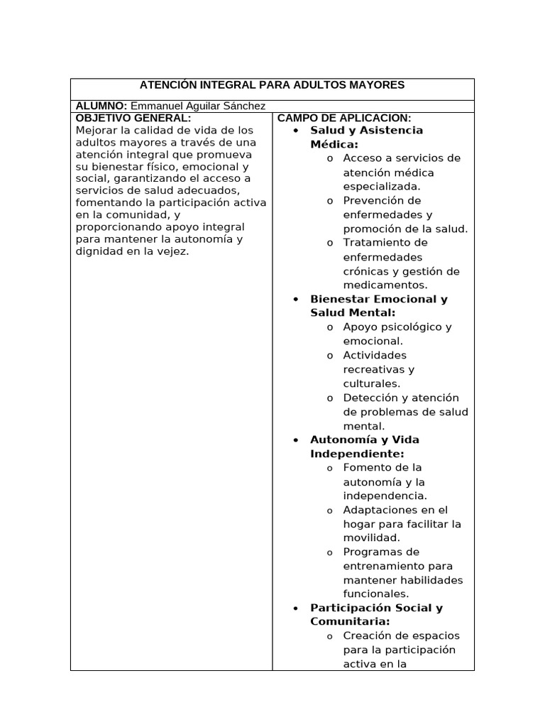 Atención Integral para Adultos Mayores | PDF | Cuidado de la salud | Vejez