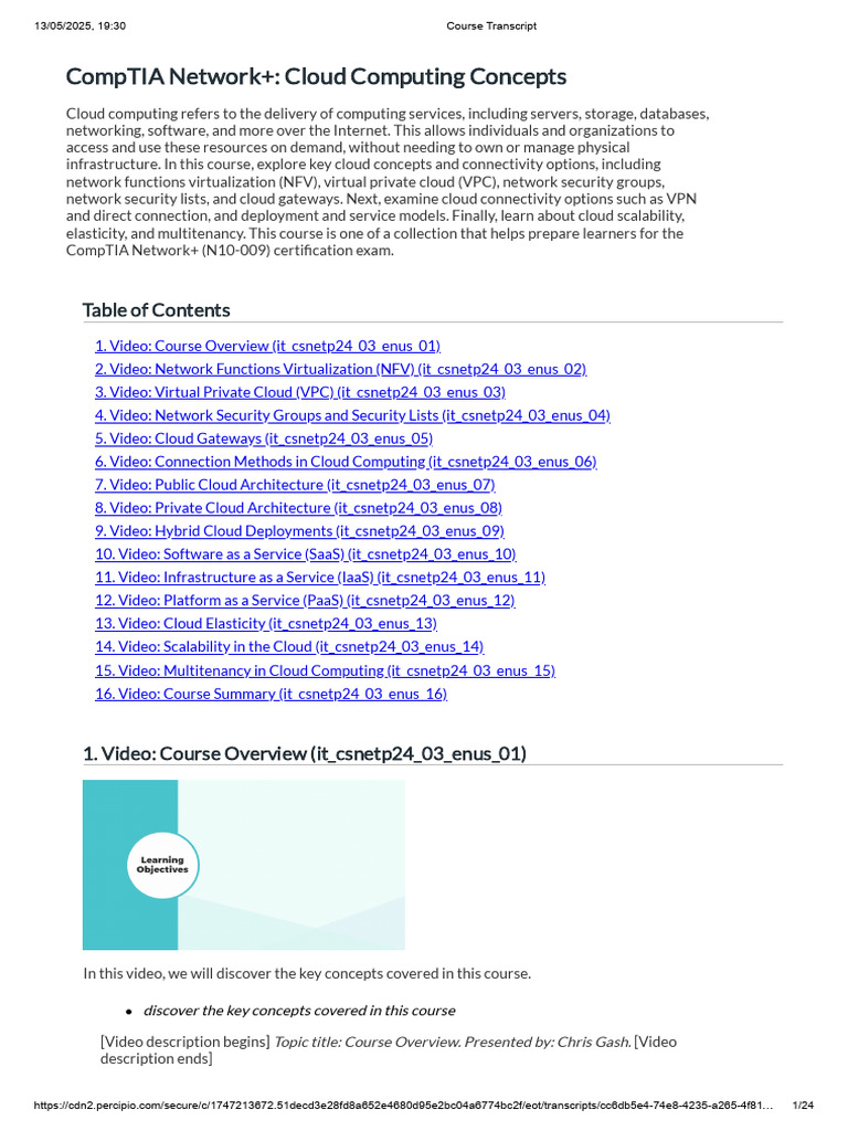 CompTIA Network+: Cloud Concepts Guide | PDF | Cloud Computing ...