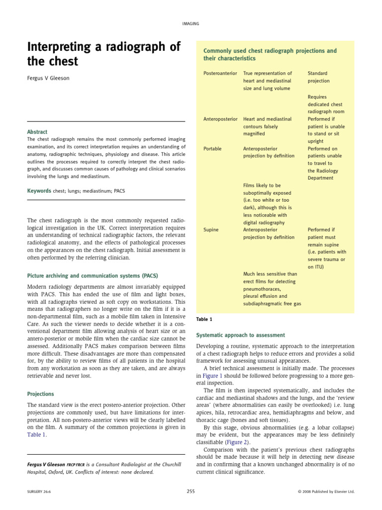Chest Radiograph Interpretation Guide | PDF | Lung | Thorax