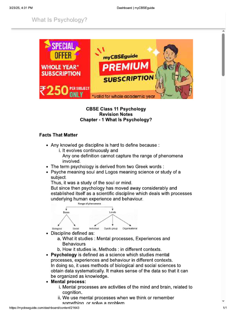 Psychology Chapter 1 | PDF
