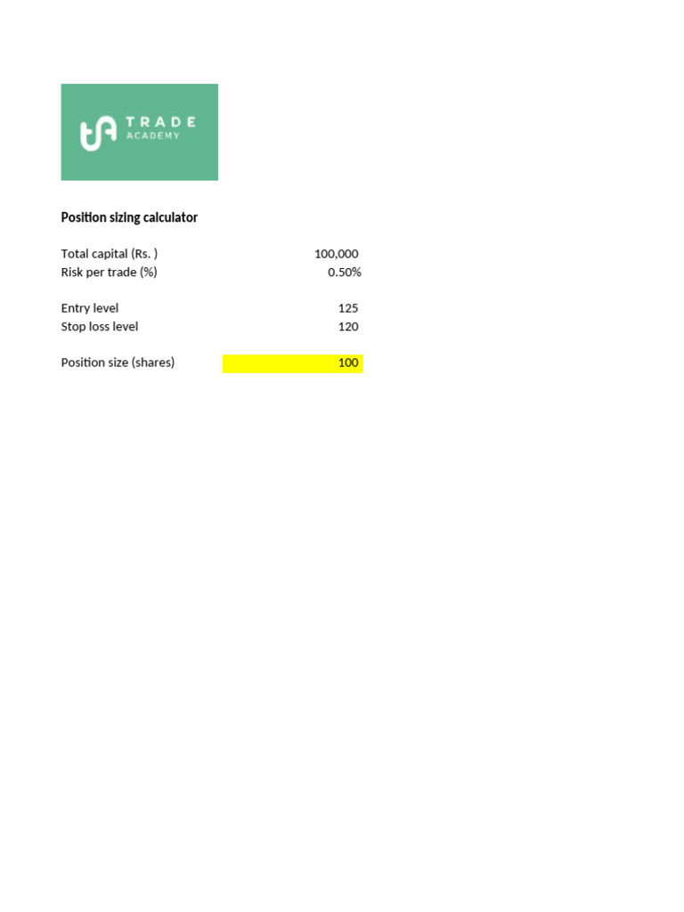 Position Sizing for Trading Spreads | PDF