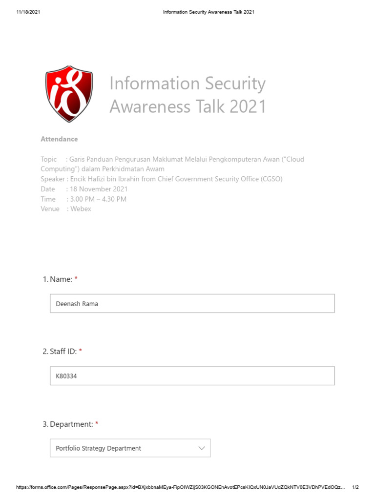 Information Security Awareness Talk 2021 | PDF | Computing