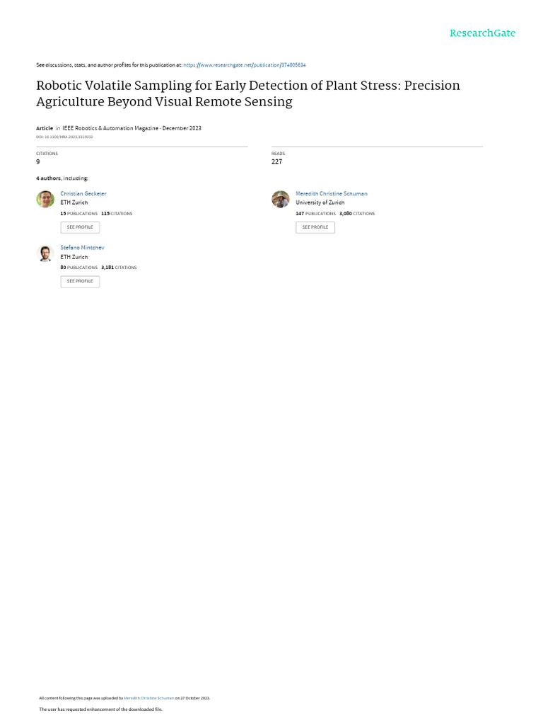2023 02 Robotic Volatile Sampling RAM | PDF | Volatile Organic Compound ...