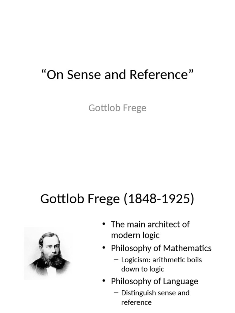 Frege's Sense and Reference Explained | PDF | Semantics | Philosophy Of ...