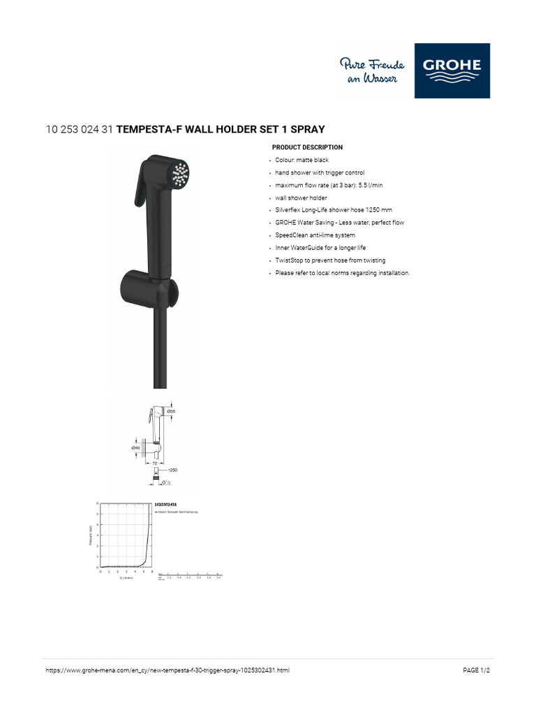 GROHE Specification Sheet 1025302431 | PDF