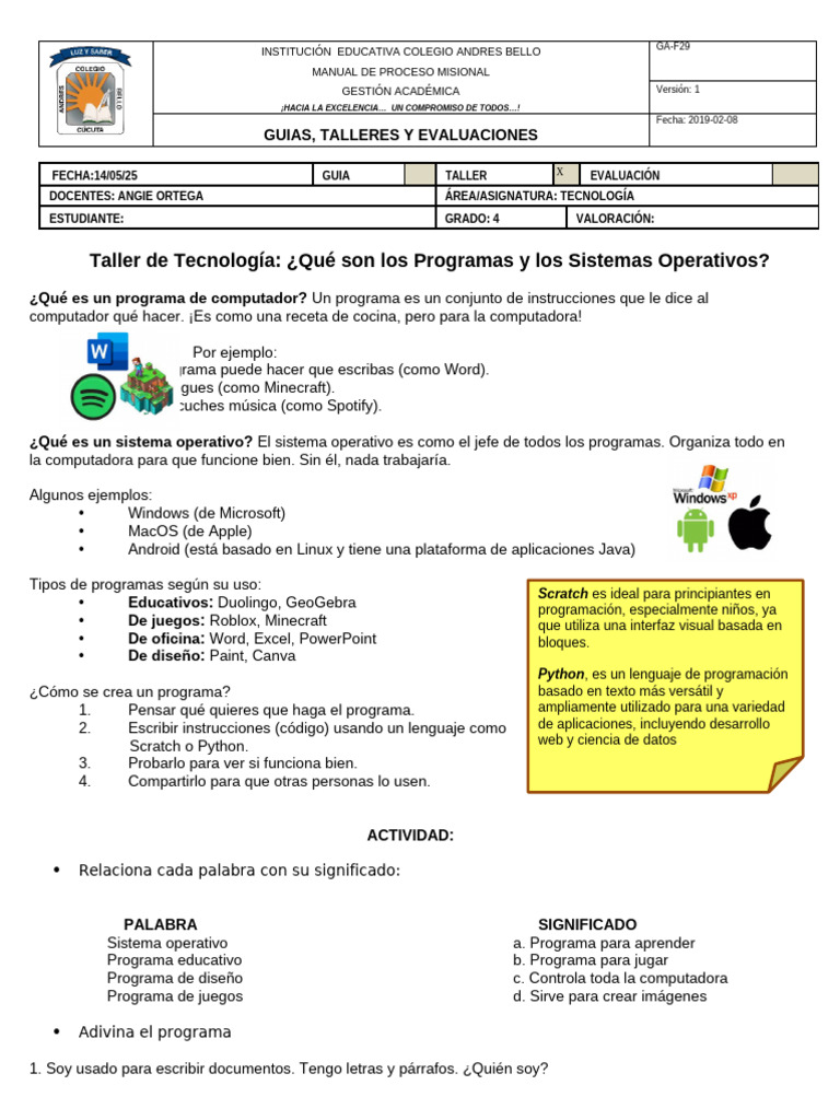 Taller Informatica | PDF | Programación | Programa de computadora
