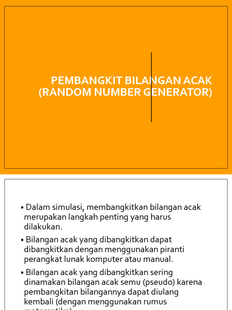 Pembangkit Bilangan Acak dan Algoritma | PDF