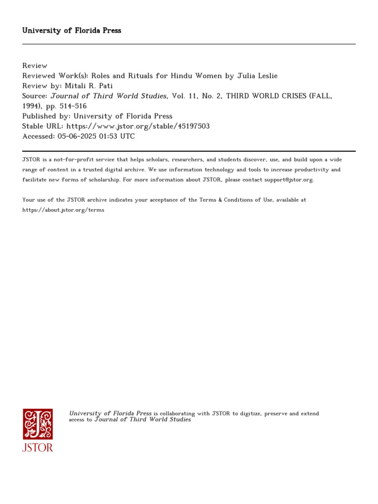 Pati JournalThirdWorld 1994 | PDF | Asceticism | Indian Religions