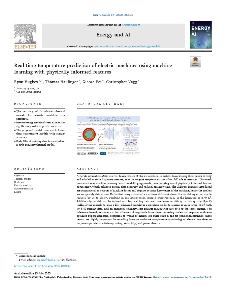 Real-Time Temperature Prediction in Electric Machines | PDF | Machine ...