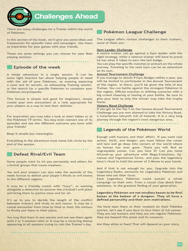 Pokémon RPG Adventure Frameworks | PDF | Pokémon