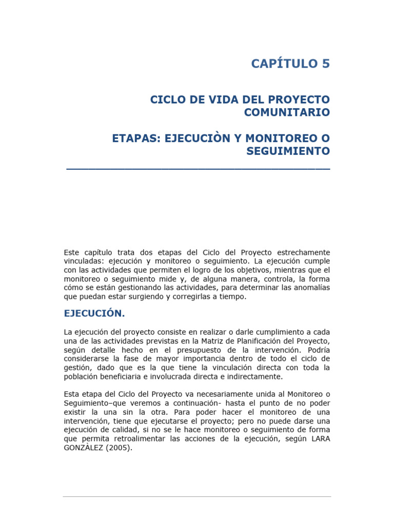 Ejecución y Monitoreo de Proyectos Comunitarios | PDF | Presupuesto ...