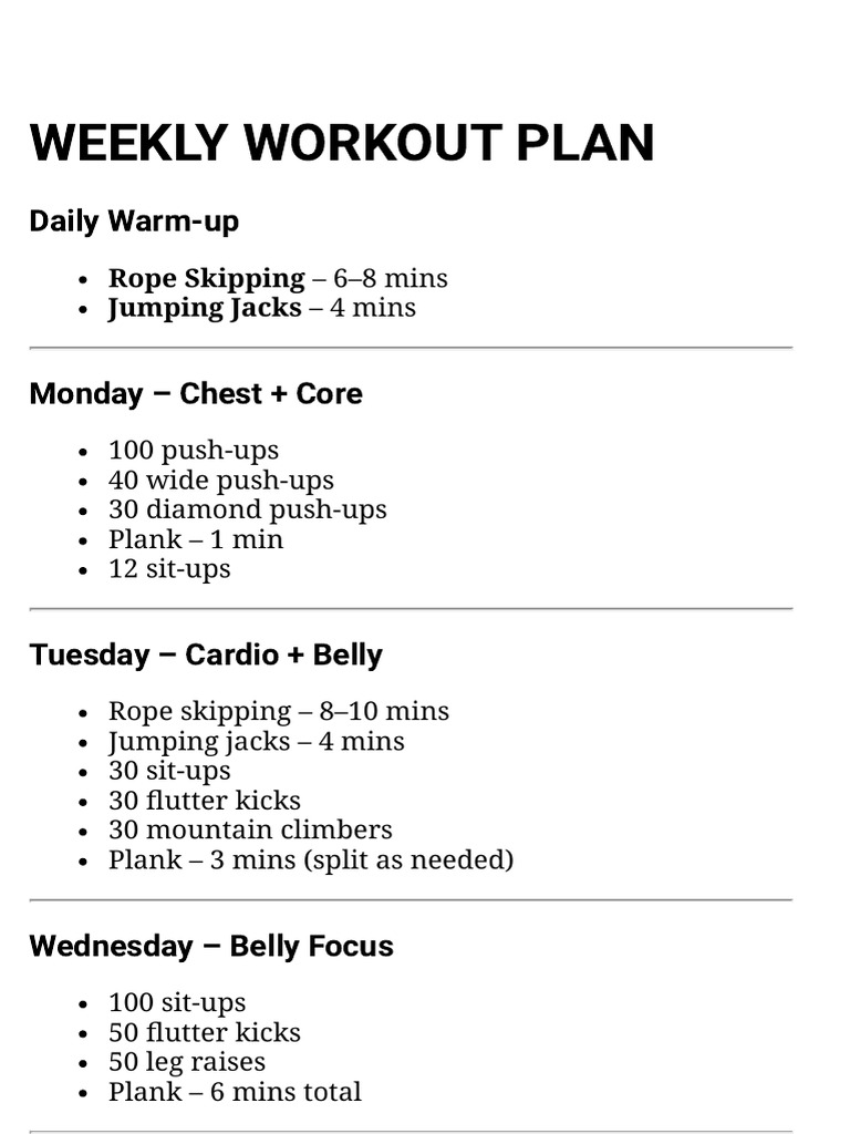 Workout Plan New | PDF