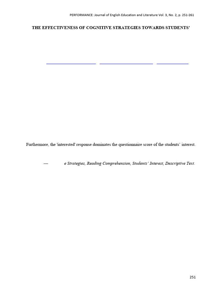 Cognitive Strategies in Reading Comprehension | PDF | Reading ...