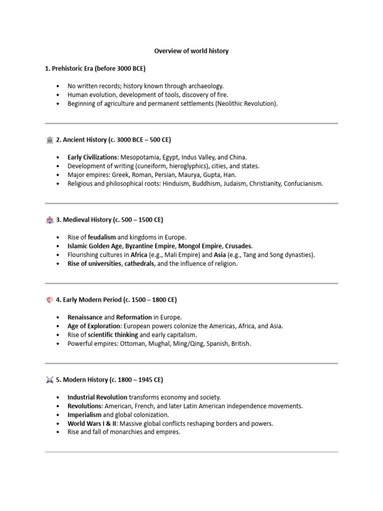 Overview of World History | PDF