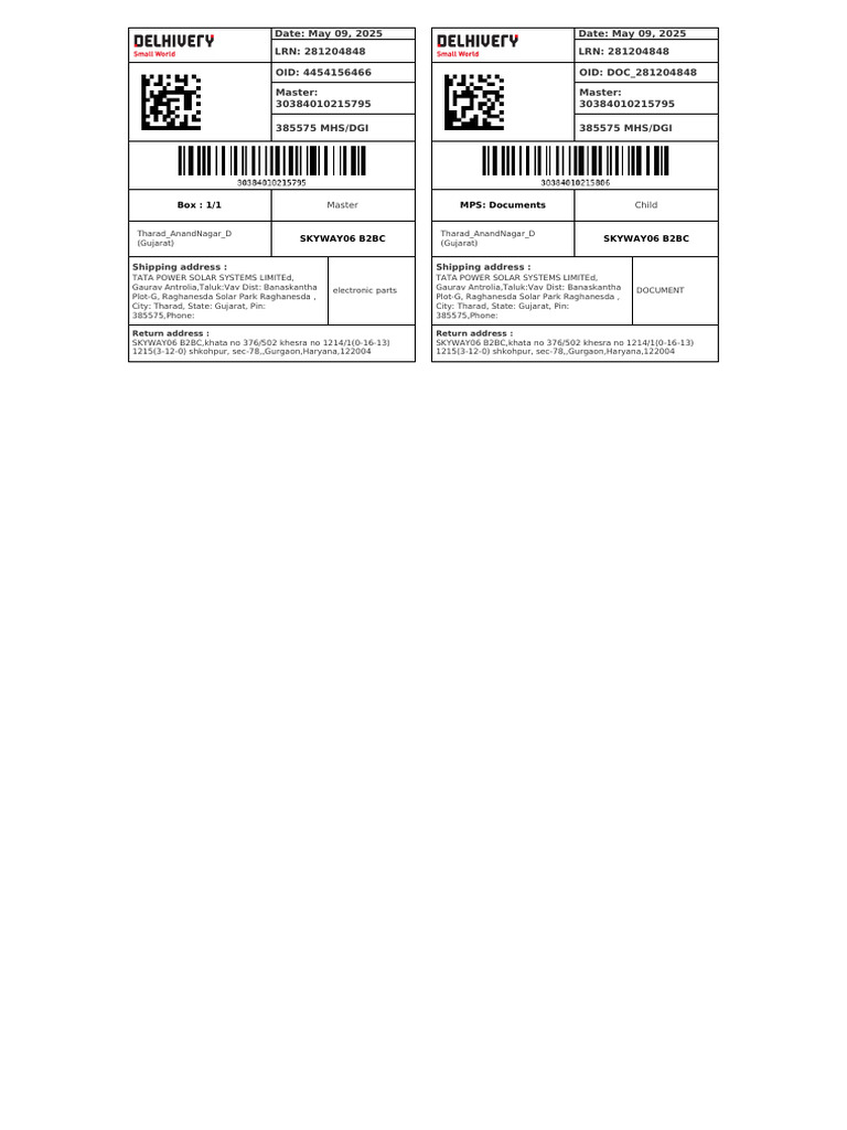 238 Shipping Label | PDF