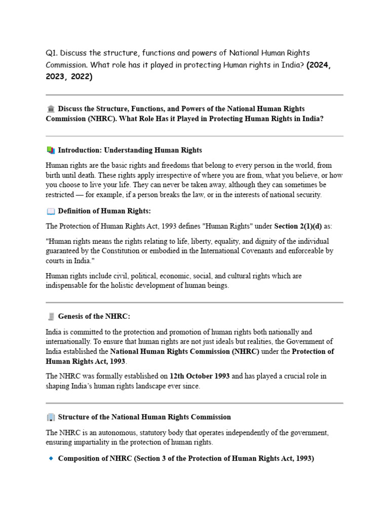 HR model answers | PDF | European Convention On Human Rights | Human Rights