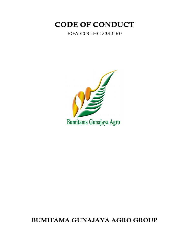 BGA COC HC 333 1 R0 Code of Conduct | PDF