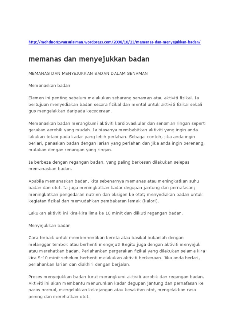 I Memanaskan Badan Pdf