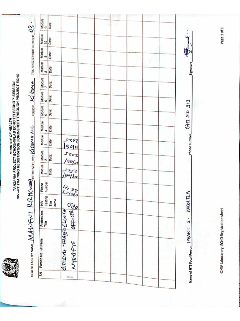 Maweni RRH Attendance - 2 | PDF