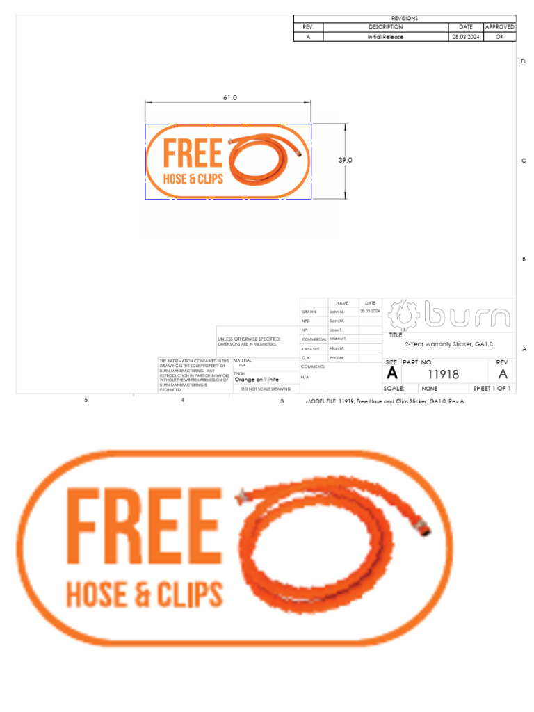 Free Hose and Clips Sticker - GA1.0 - Rev A | PDF