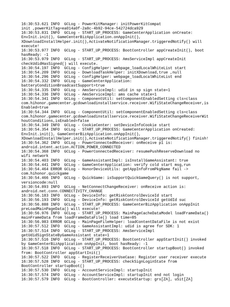 GameCenter Application Startup Log | PDF | Computing | Software