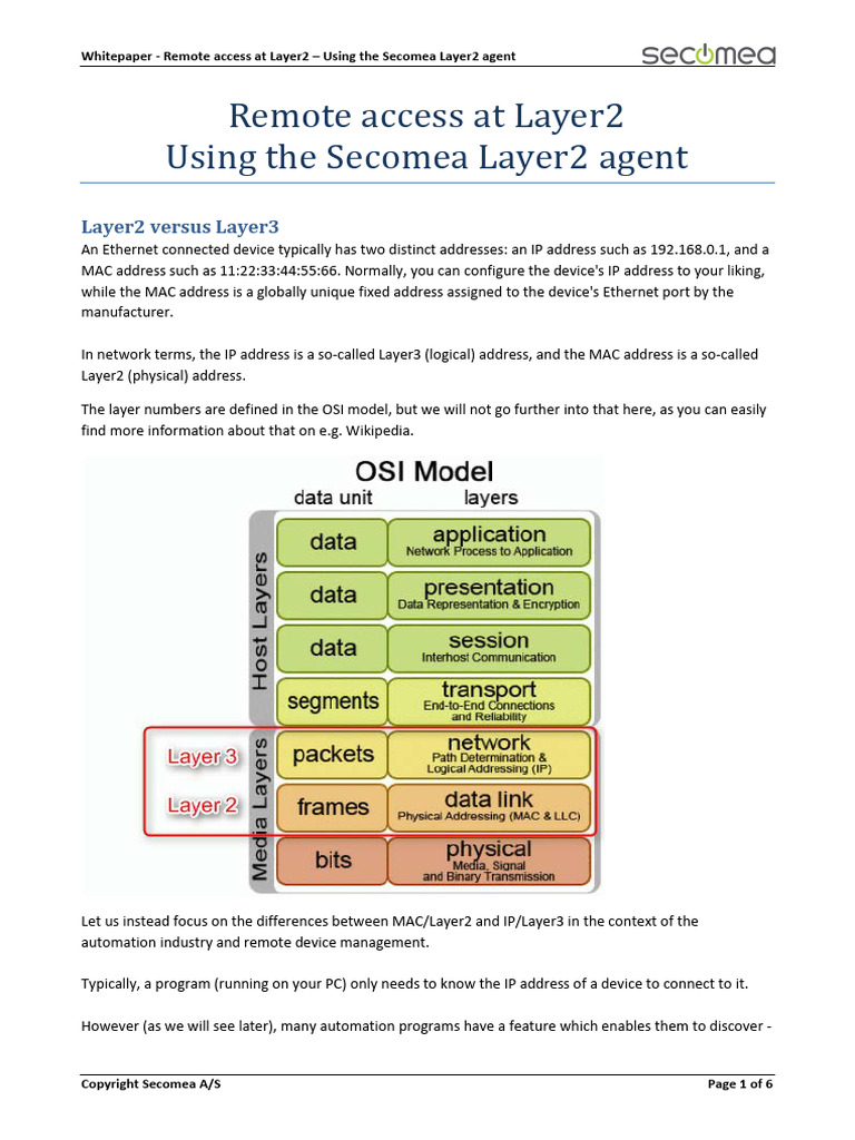 Secomea Layer2 Agent for Remote Access | PDF | Computer Network ...