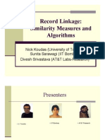Record Linkage Similarity Measures and Algorithms