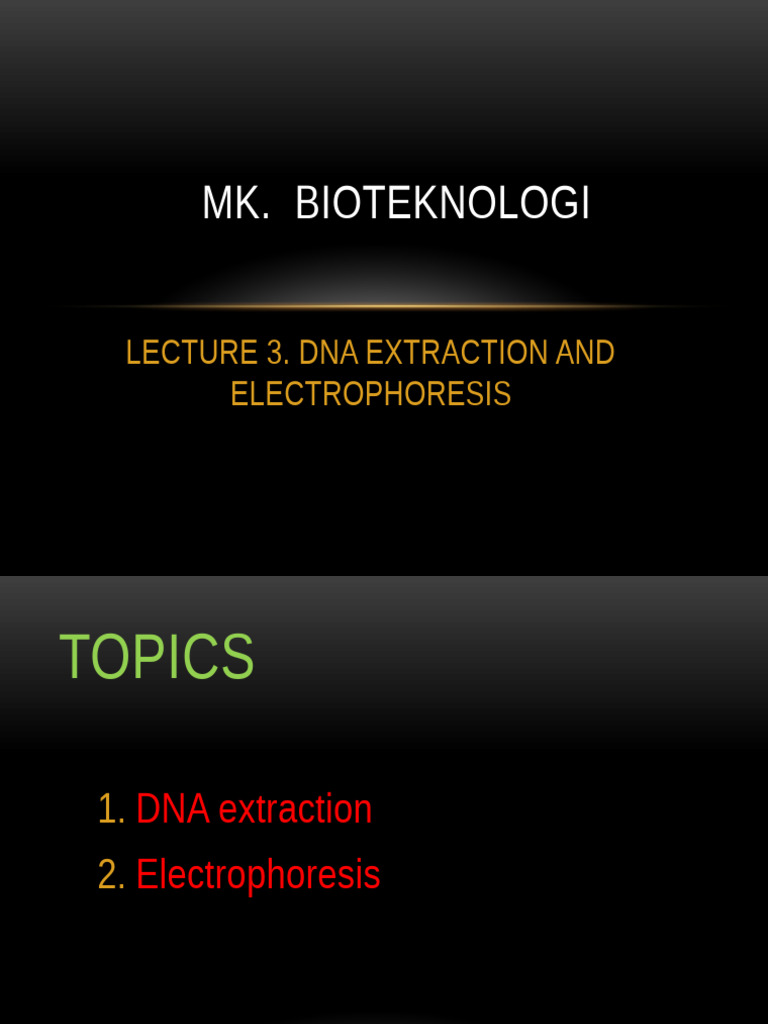 DNA Extraction and Electrophoresis Guide | PDF | Agarose Gel ...