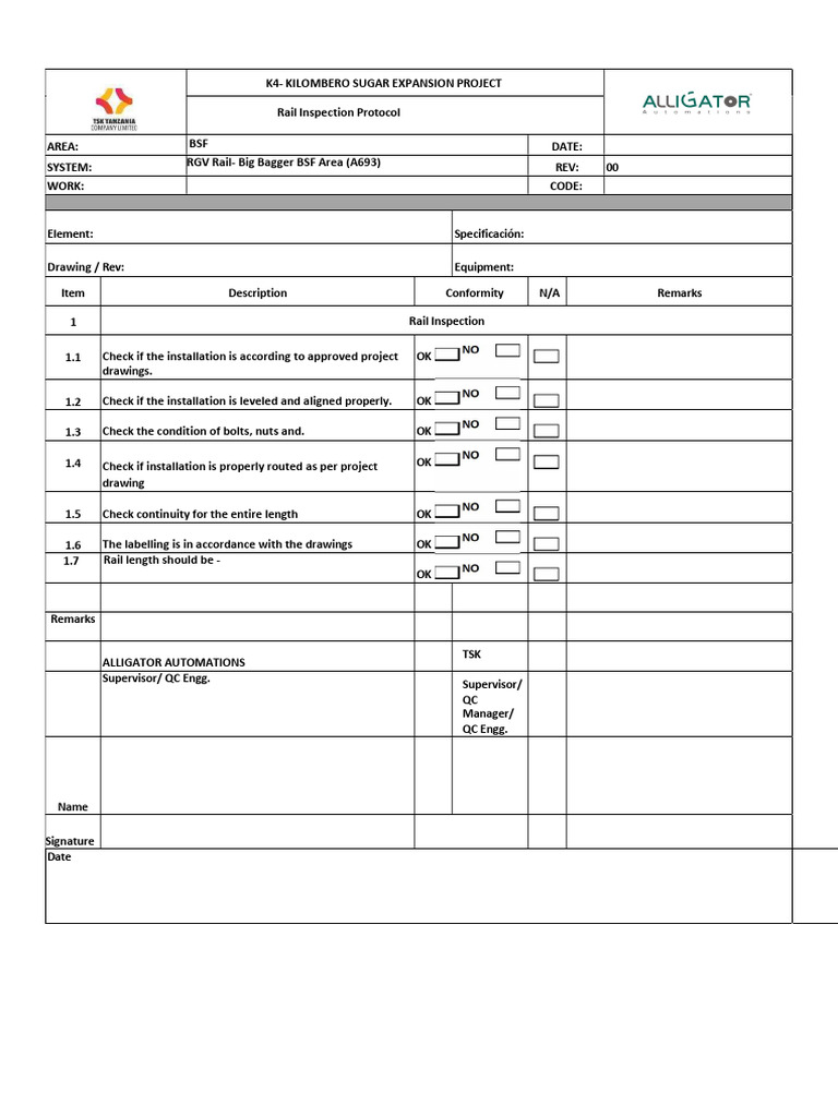 C 051 00816 00 QAC PL 0003 Inspection Formate | PDF