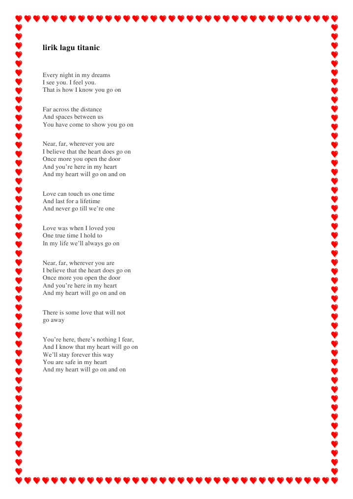 Lirik Lagu Titanic | PDF | Leisure