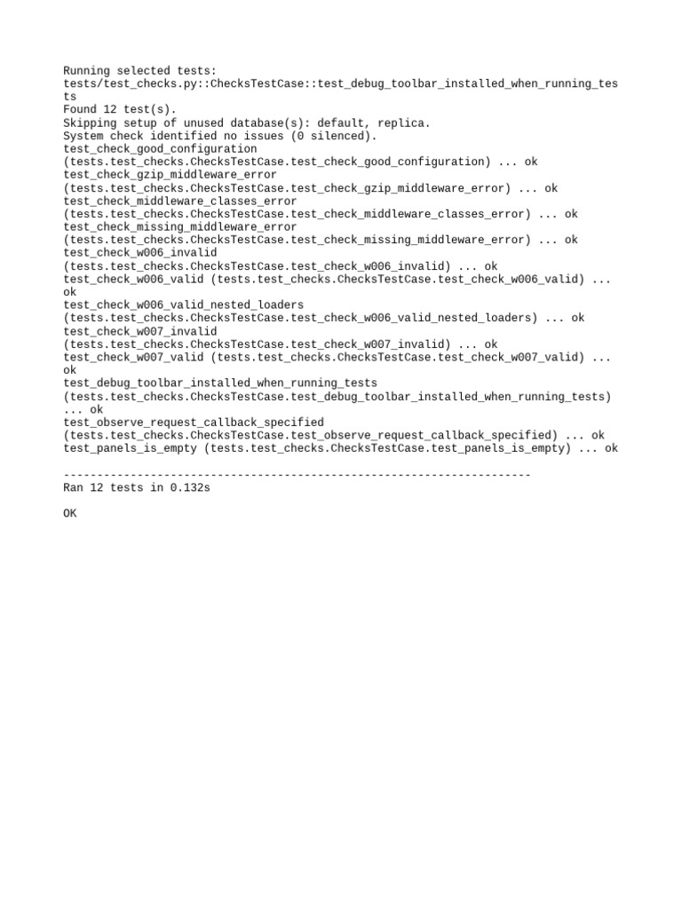 Instance Django-Commons Django-Debug-Toolbar-984b9735 After Test Log | PDF