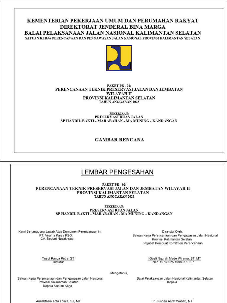 Preservasi Jalan Handil Bakti-Marabahan | PDF