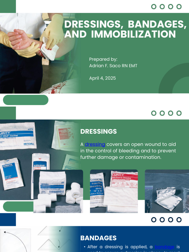 Wound Care: Dressings, Bandages, Splints | PDF | Elbow | Wound