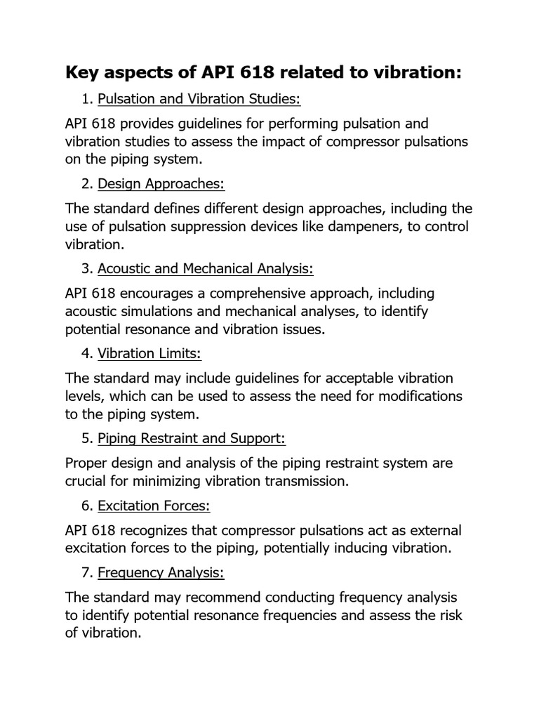 Key Aspects of API 618 Related To Vibration | PDF