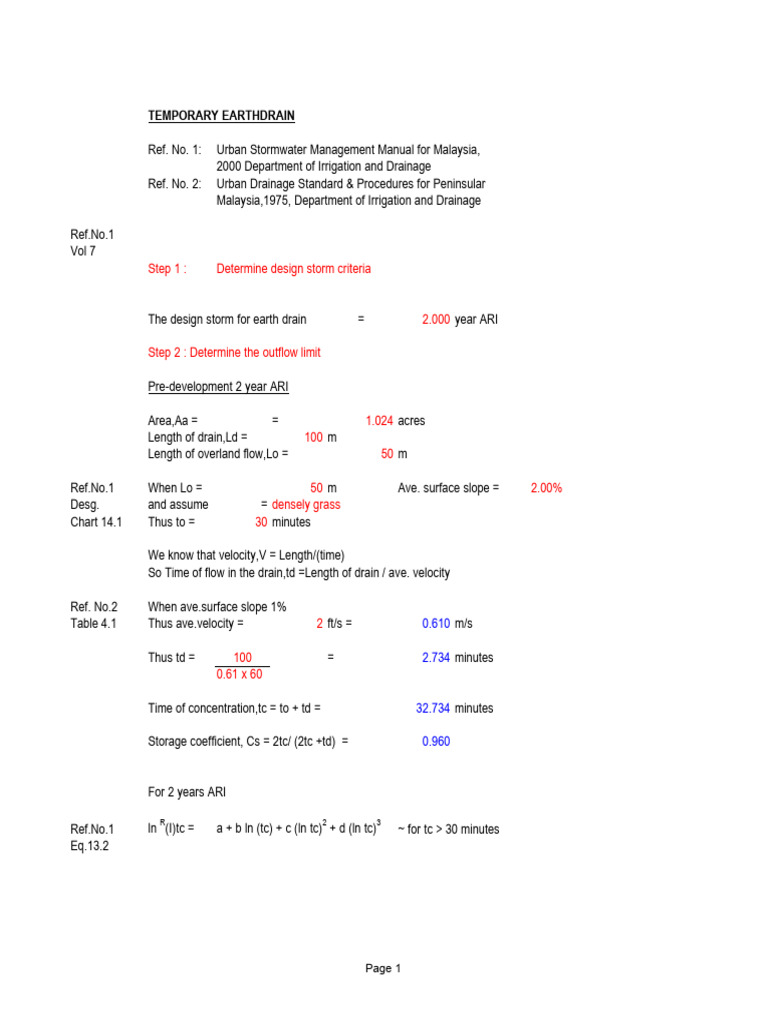 Urban Stormwater Design Calculations | PDF | Environmental Technology ...