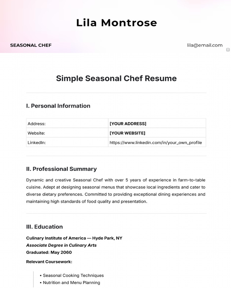 Simple Resume Template | PDF