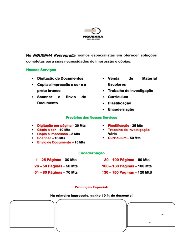 Projeto de Reprografia NGUENHA | PDF | Qualidade (negócios) | Inovação