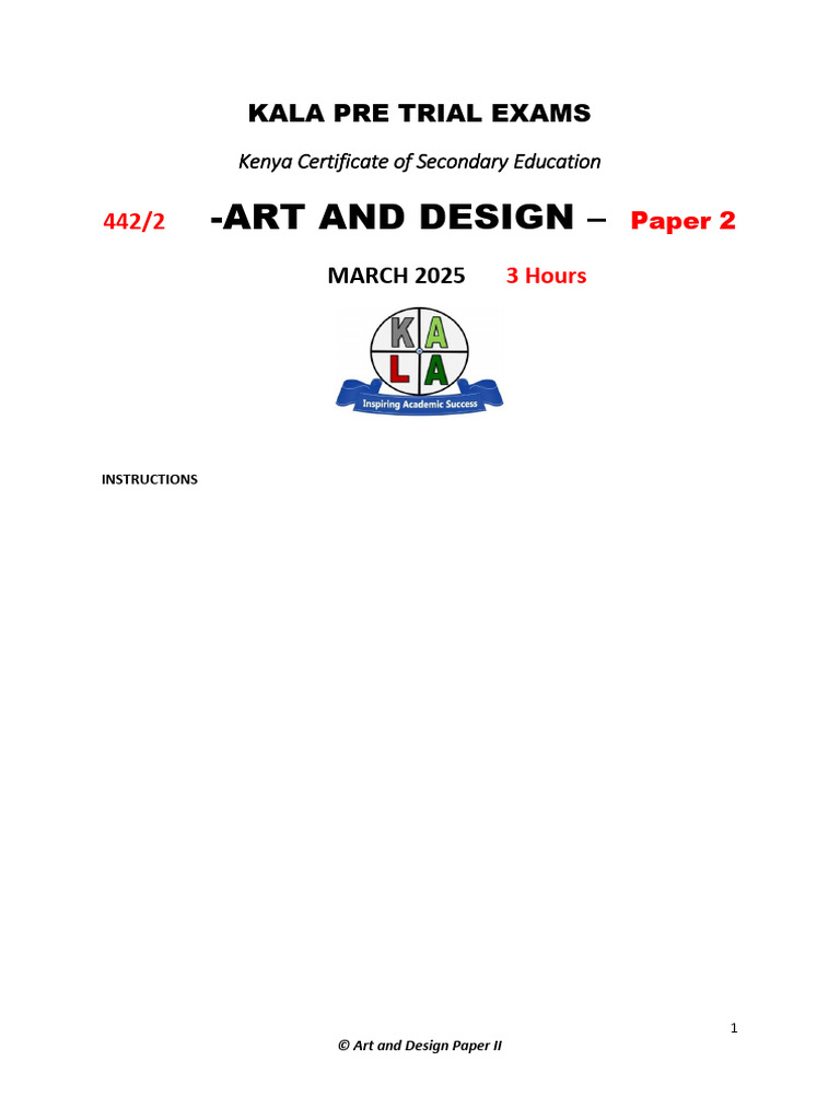 KALA Pre-Trial Exam Paper II 2025 | PDF | Drawing