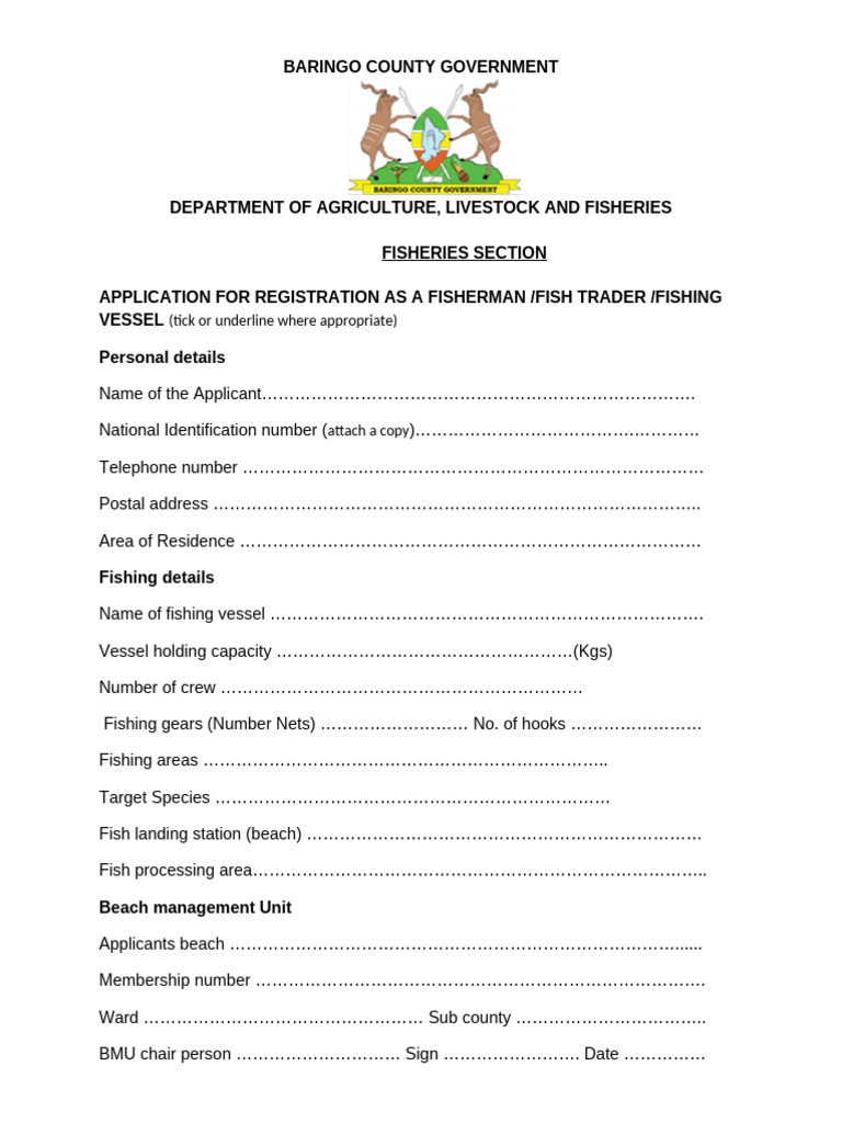 Application Forms - Fisherfolk | PDF