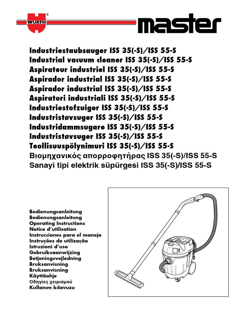 ISS 35-S Industrial Vacuum Manual | PDF | Vacuum Cleaner | Manufactured ...