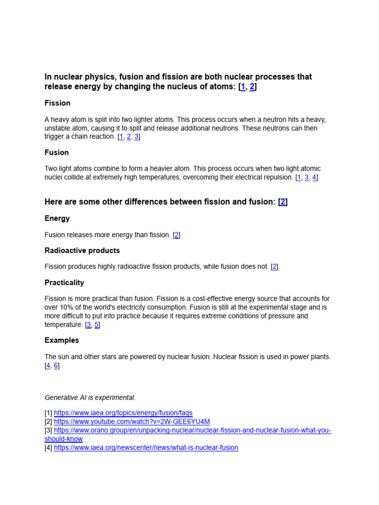 In Nuclear Physics What Is Fusion and Fission | PDF