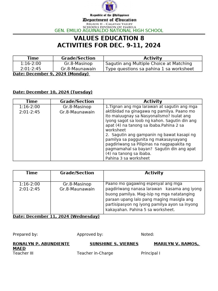 Activity Dec.9 11 | PDF