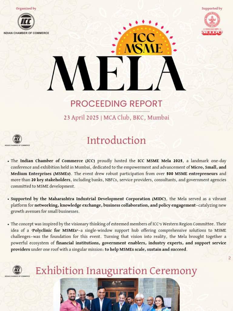 ICC MSME Mela 2025 Report | PDF | Small And Medium Sized Enterprises ...