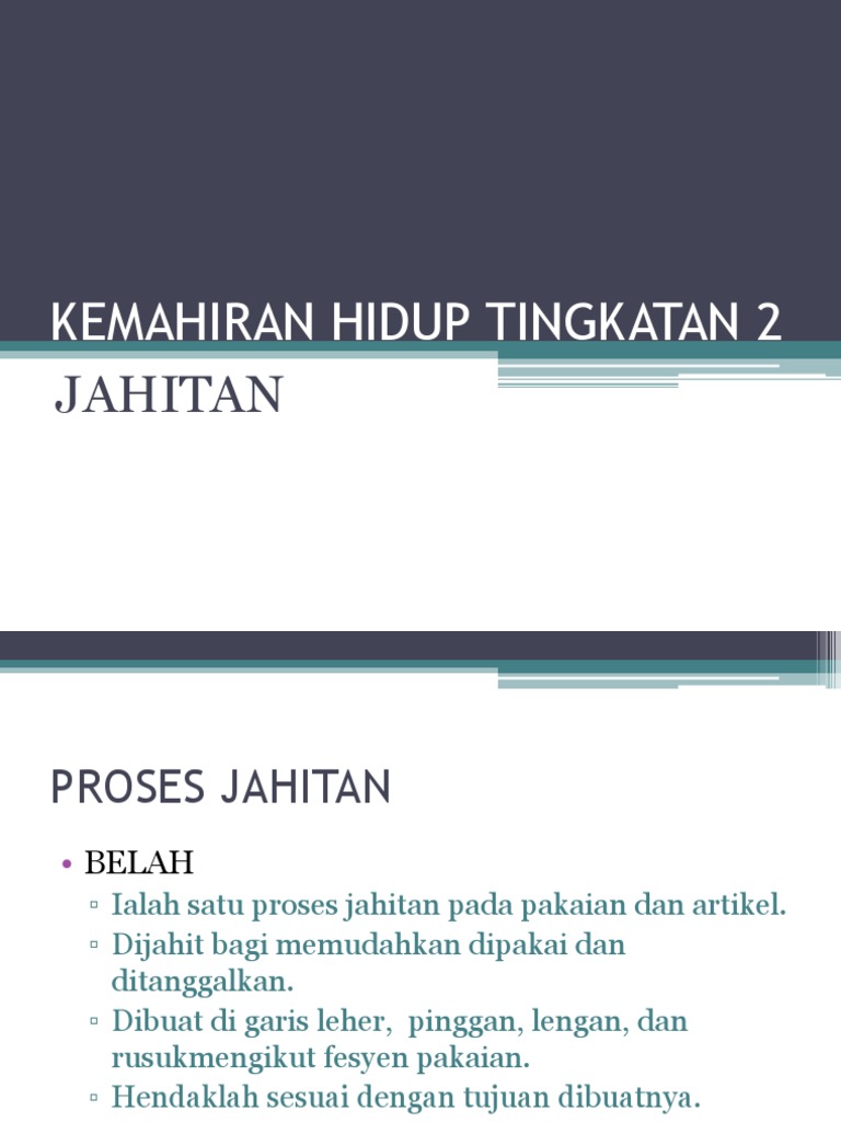 Kemahiran Hidup Tingkatan 2_jahitan