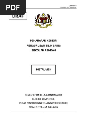 Borang Penarafan Kendiri Bilik Sains Sekolah Rendah 1 12 Pdf