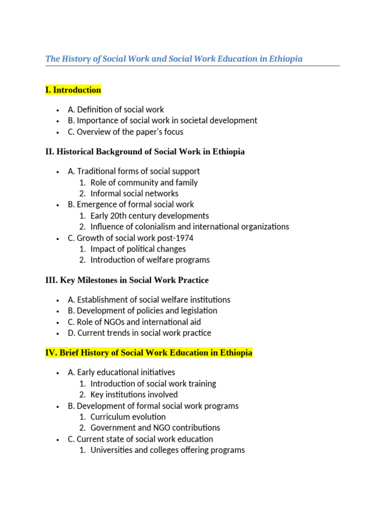 Social Work Education in Ethiopia: A History | PDF | Social Work | Ethiopia