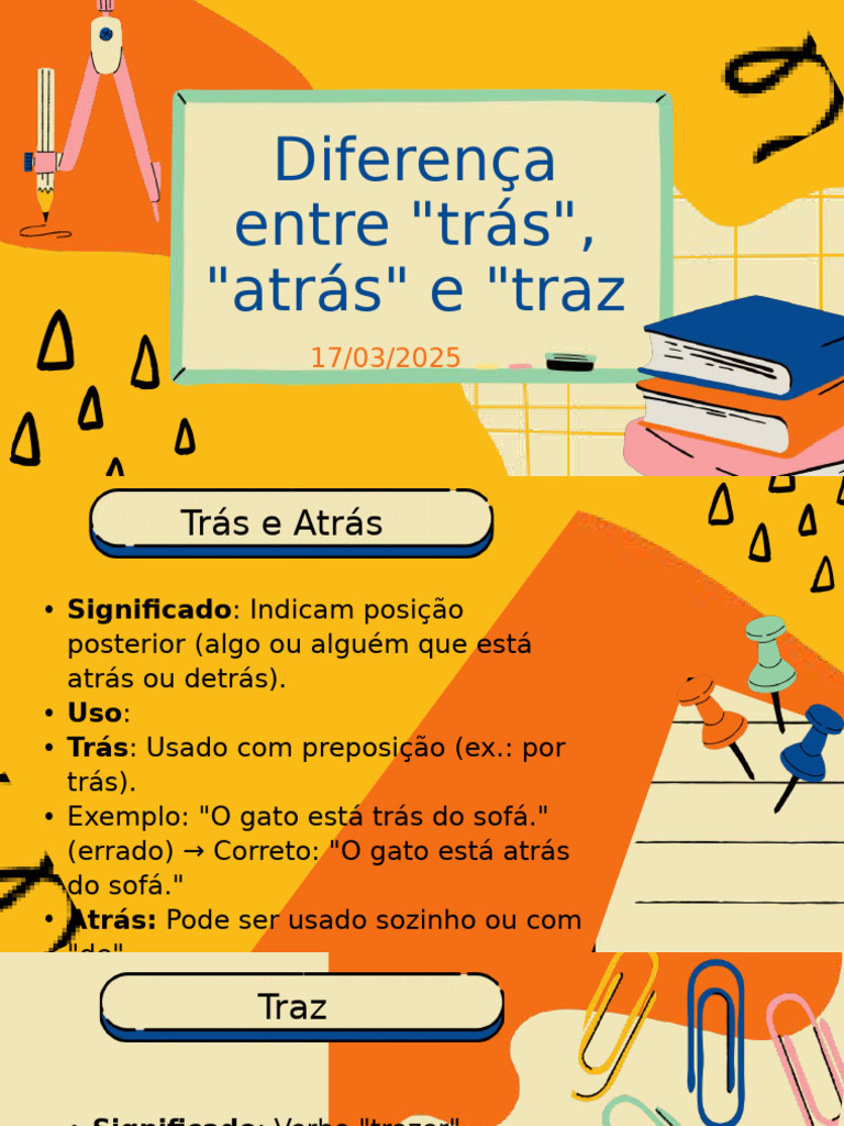 Diferença entre trás e traz | PDF
