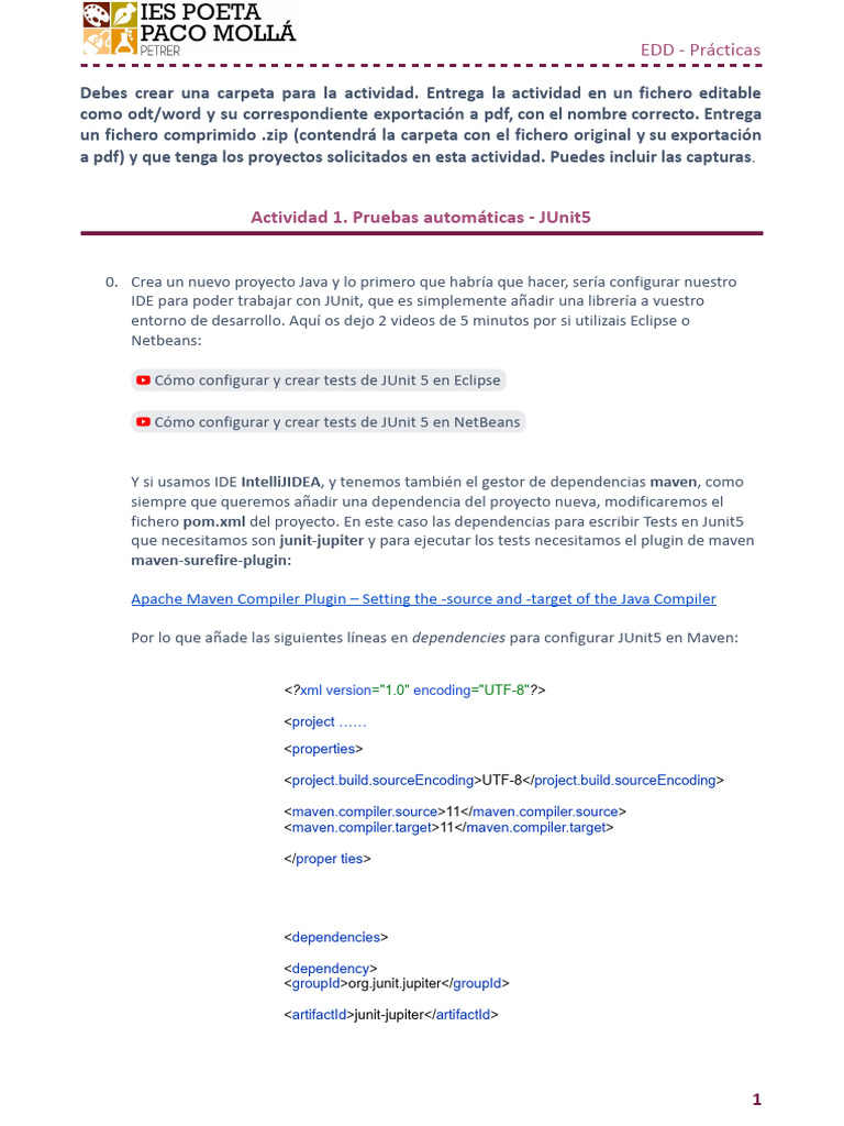 Configuración de JUnit5 en Java | PDF | Desarrollo guiado por pruebas ...