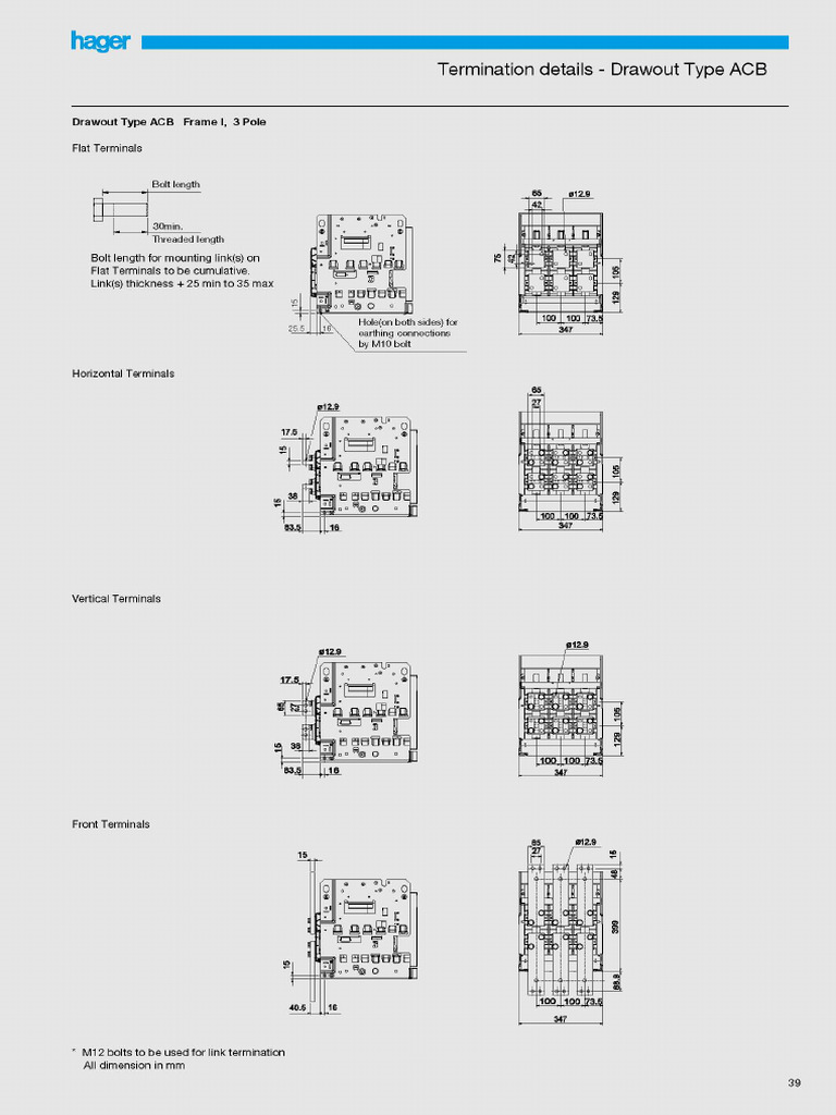 166 ACB Termination Drawout Type | PDF