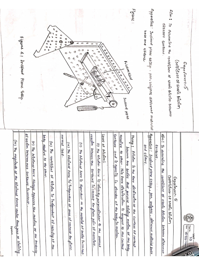 Coefficient of Static Friction | PDF